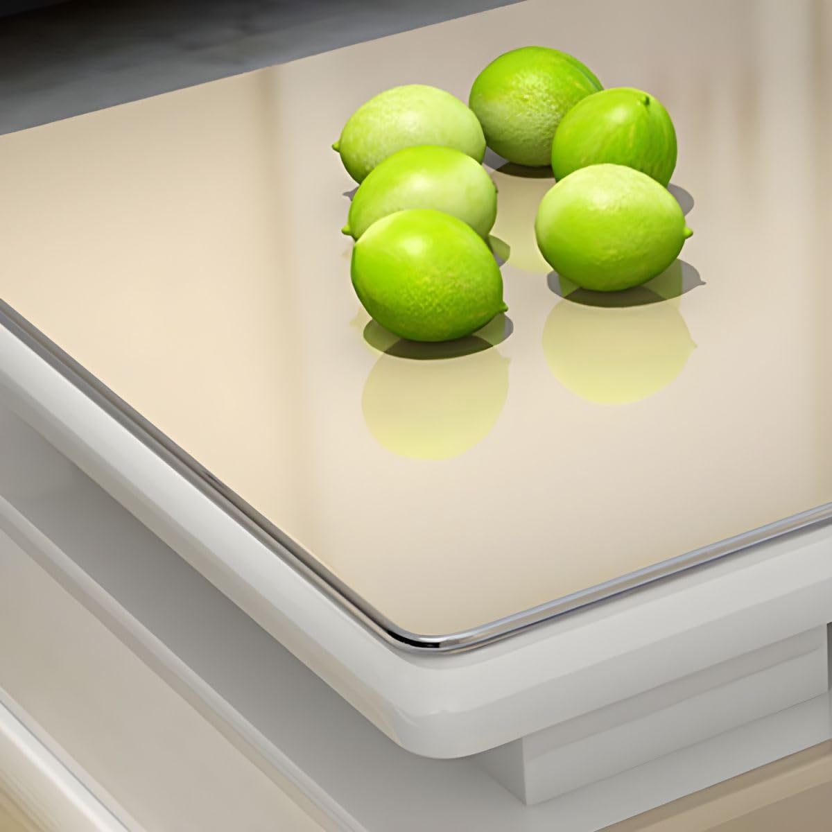Modern Rectangular Glass Coffee Table with White Wood Base and Storage Y78884