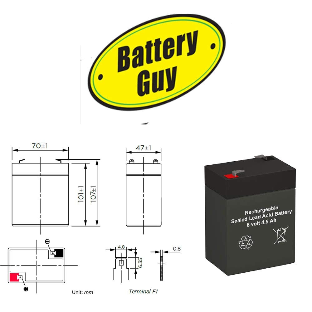 6V 4.5Ah SLA Rechargeable Batteries Qty of 2 N424386