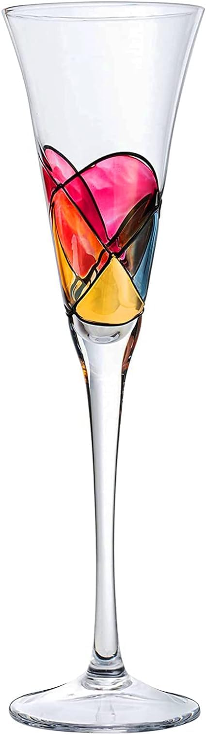 Hand Painted Martini Champagne Cocktail Glasses 2 Set X4838