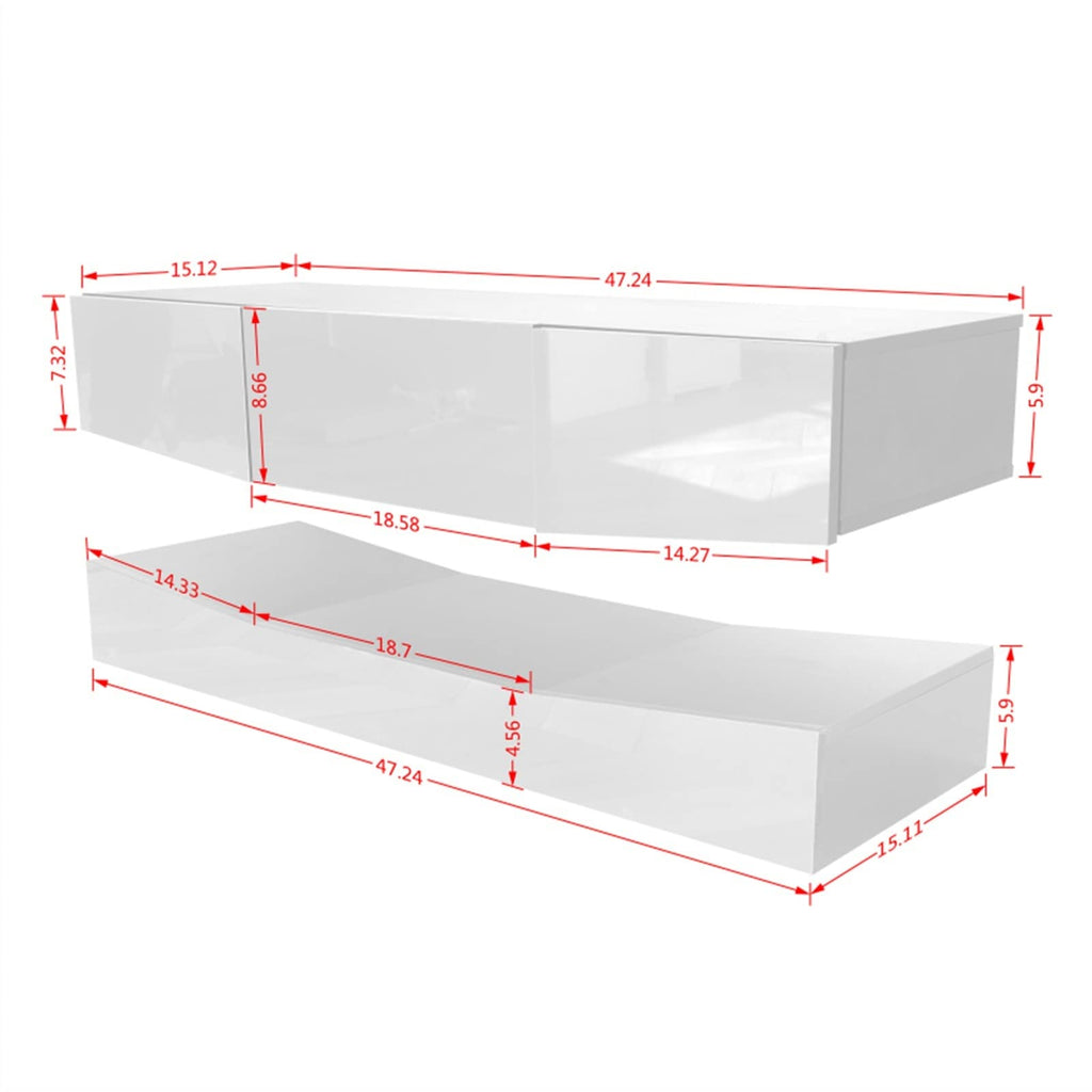 Black Floating TV Stand with 3 Drawers K705