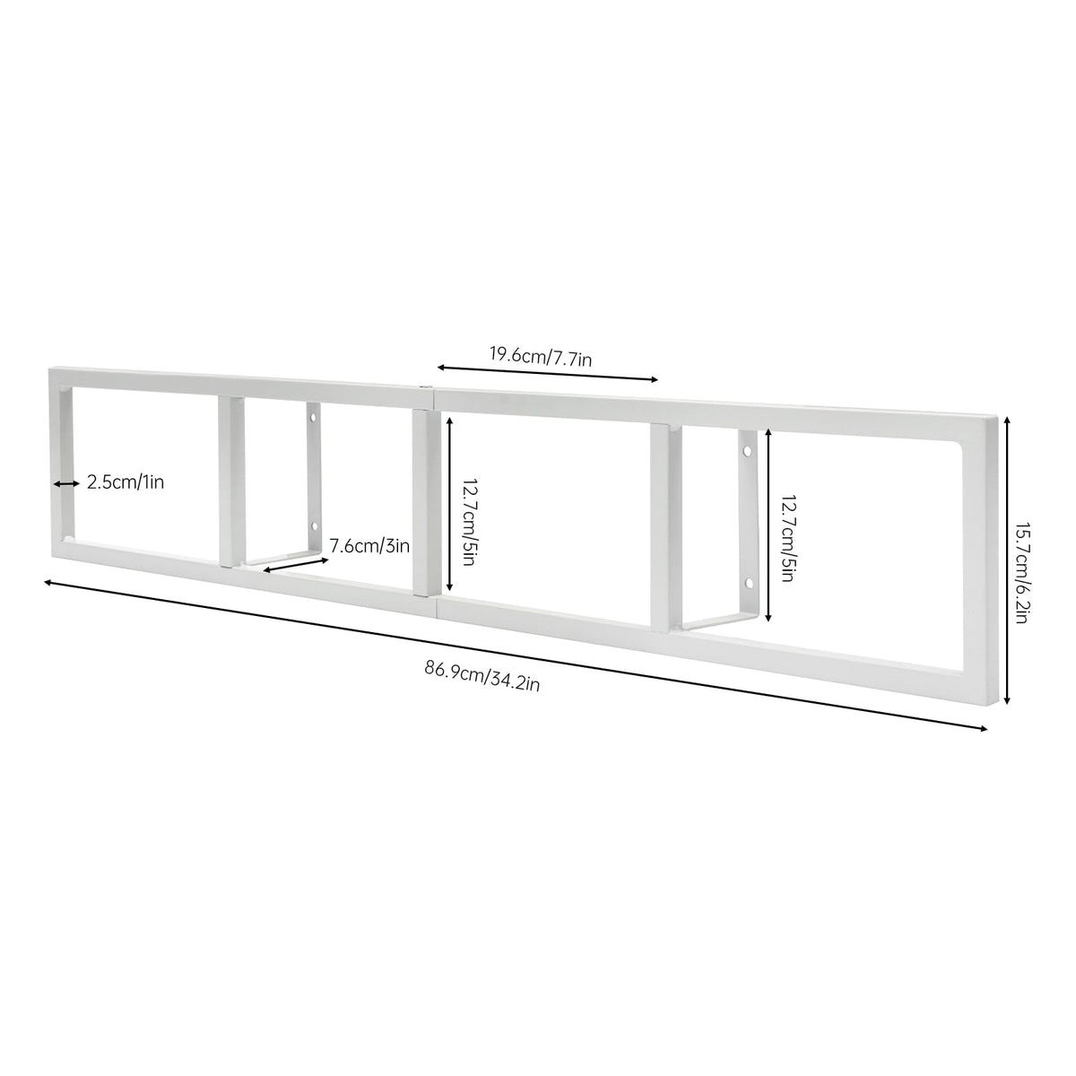 34 Inch White Metal CD Storage Shelf B1495