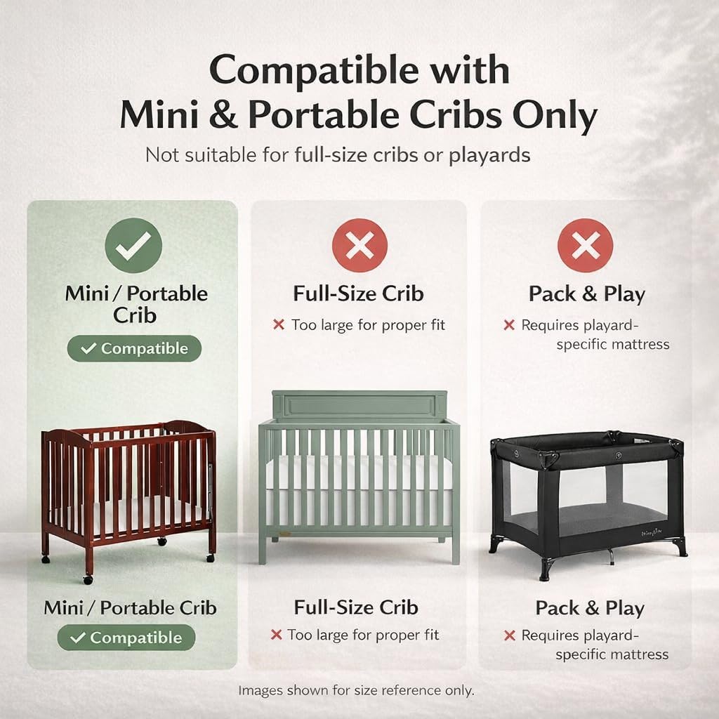 2-in-1 Mini Crib Mattress, Dual-Sided Waterproof P702565