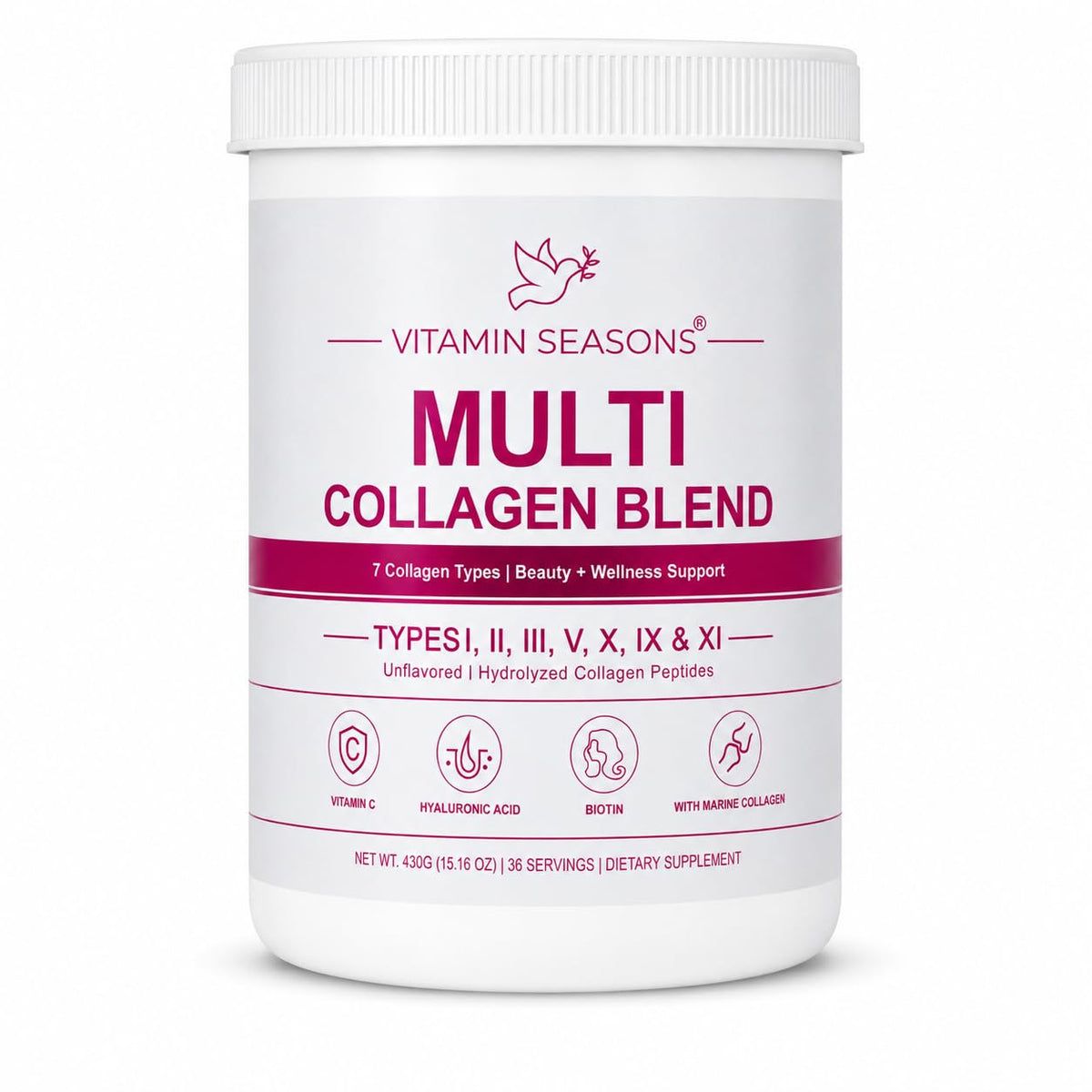 Unflavored Hydrolyzed Collagen Peptides Powder 15.16 oz R55524