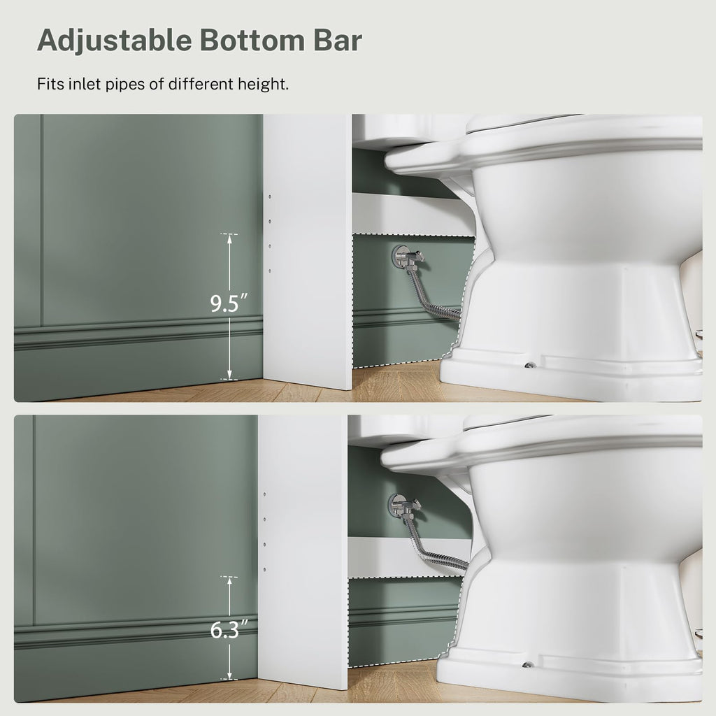 Over The Toilet Storage Cabinet with 4 Open Shelves and Adjustable Shelf, White W9637