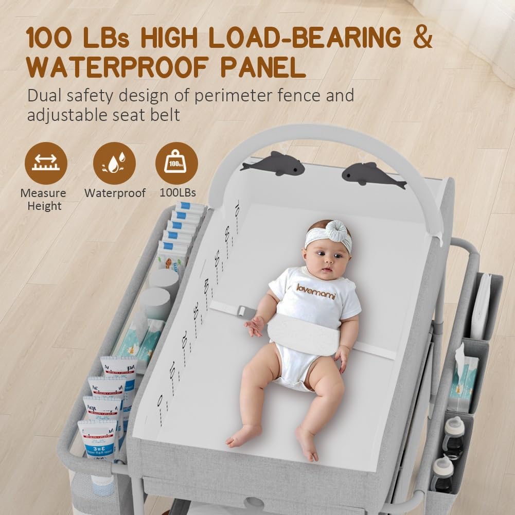 Portable Baby Changing Table with Storage Drawers O84114