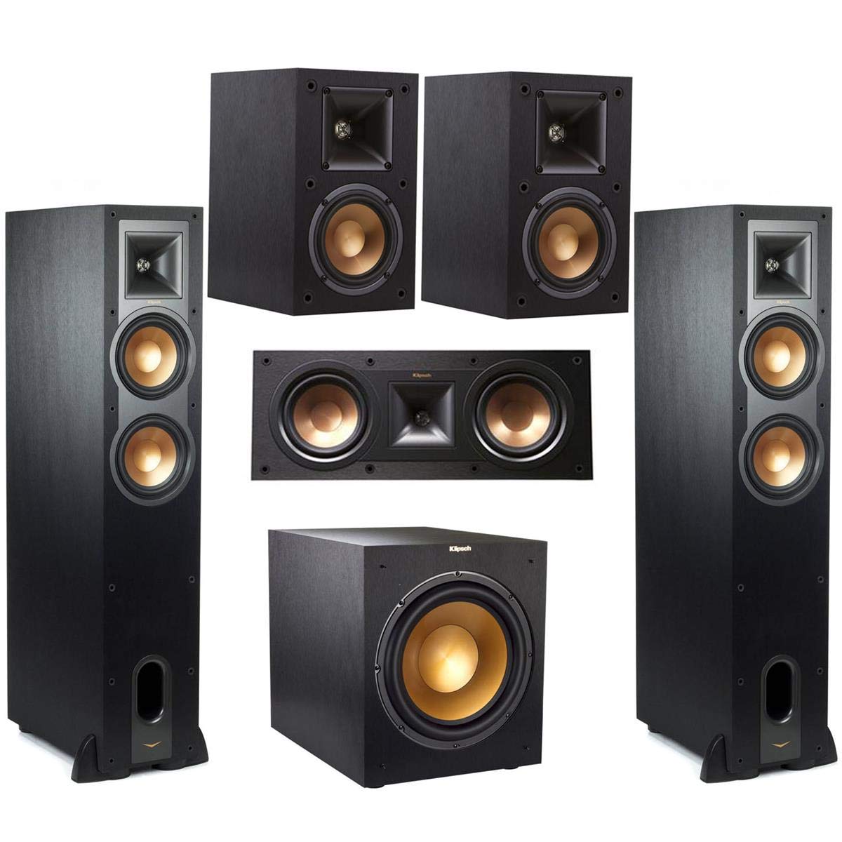 5.1 Home Theater System with Floorstanding, Bookshelf, Channel Speaker and Subwoofer T7529