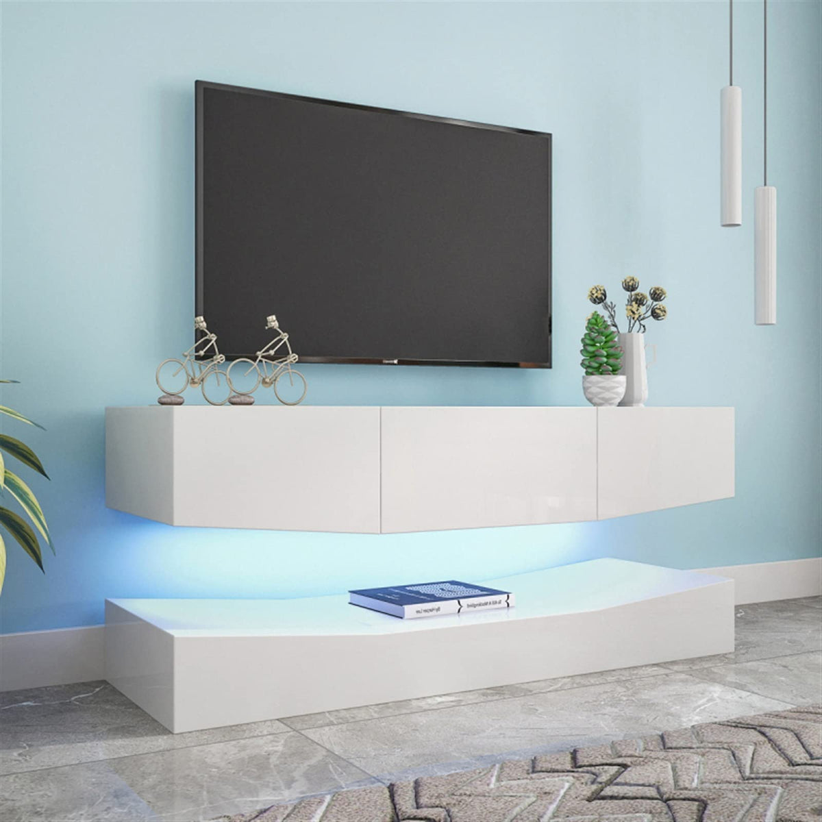 Black Floating TV Stand with 3 Drawers K705