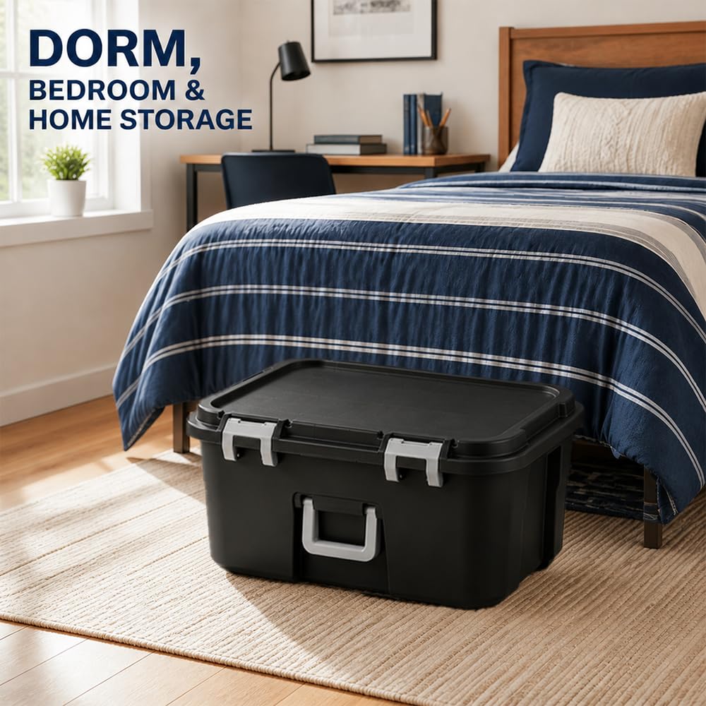 22 Gallon Wheeled Black Storage Trunk N746
