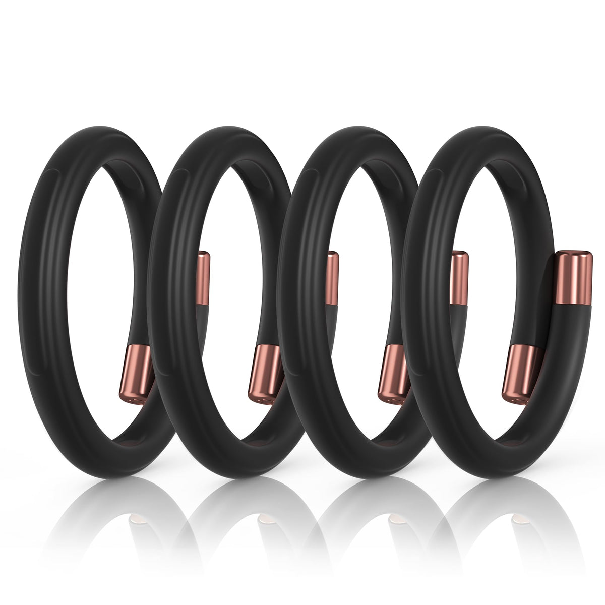 Black 4 Pack Mosquito Repellent Bracelets F795