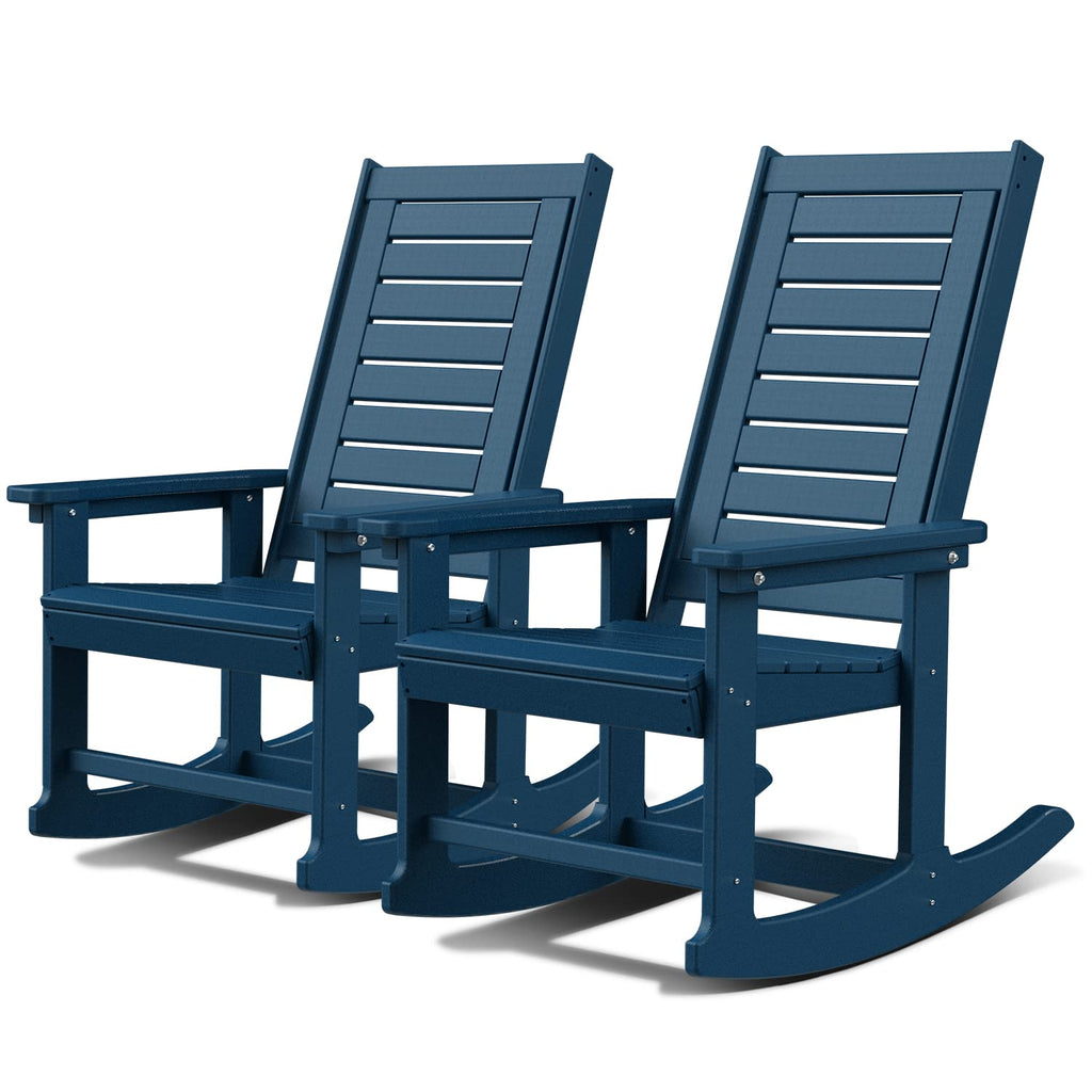 Oversized Outdoor Rocking Chairs Set of 2 Blue J6561