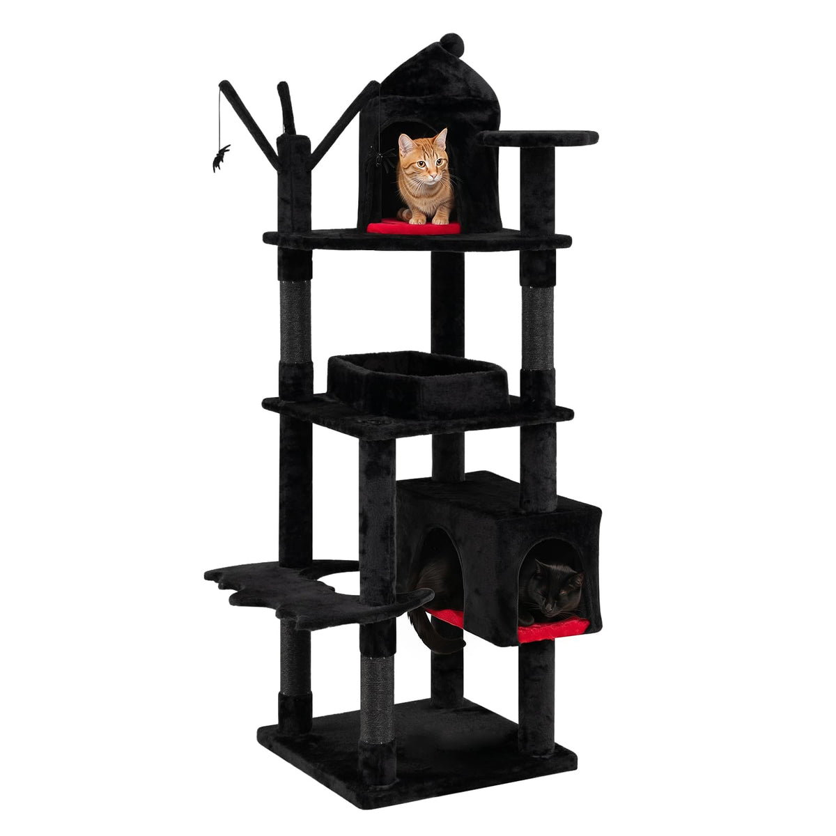 70-inch Multi-Level Black Cat Tree M822