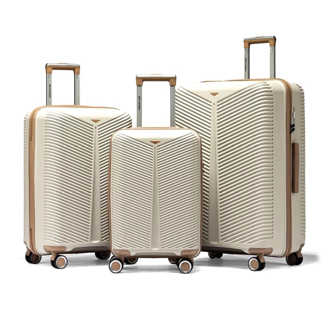 3 Piece Hardside Polypropylene Luggage Set with TSA Lock H7112