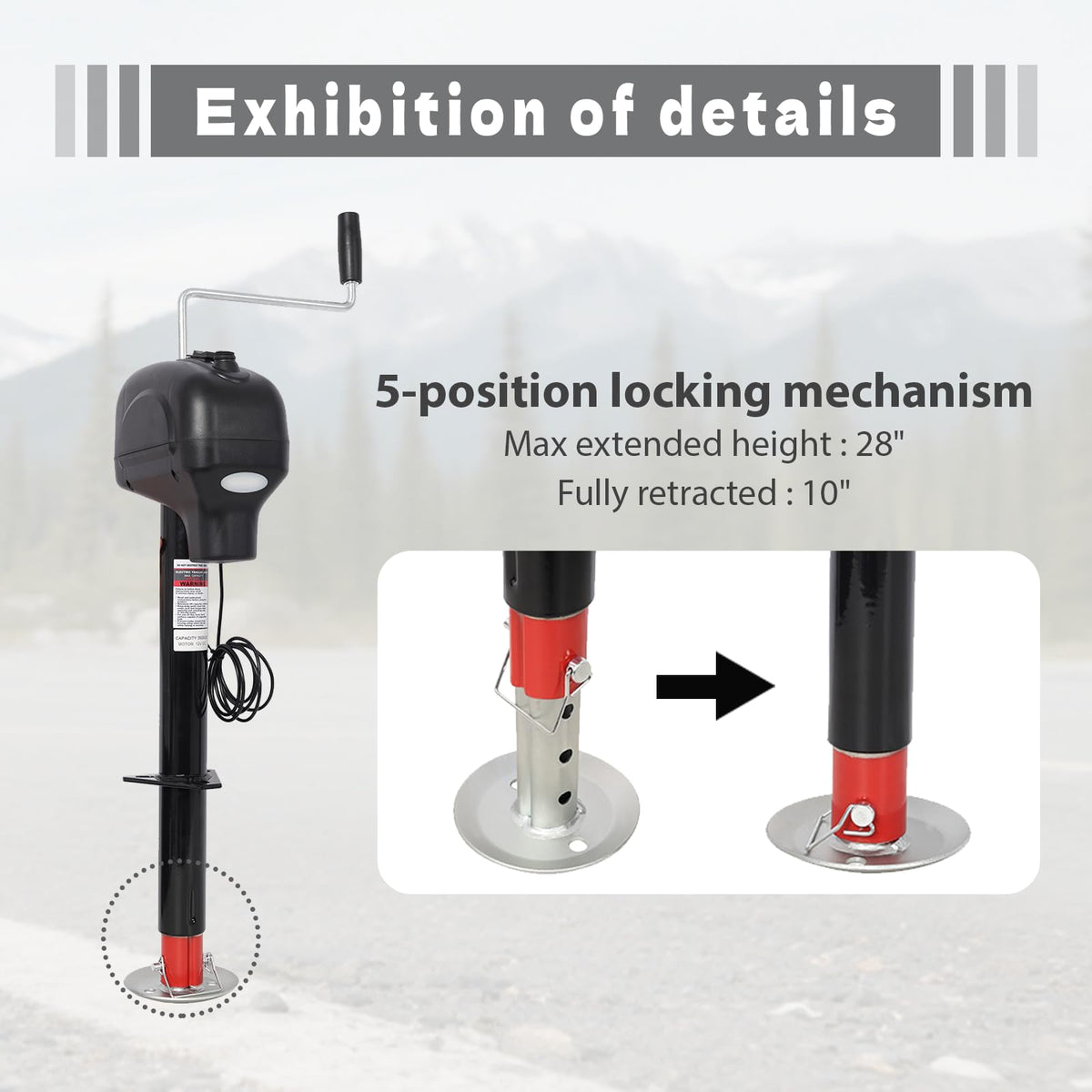 Electric Power Tongue Jack 3500lbs 12V DC I4362