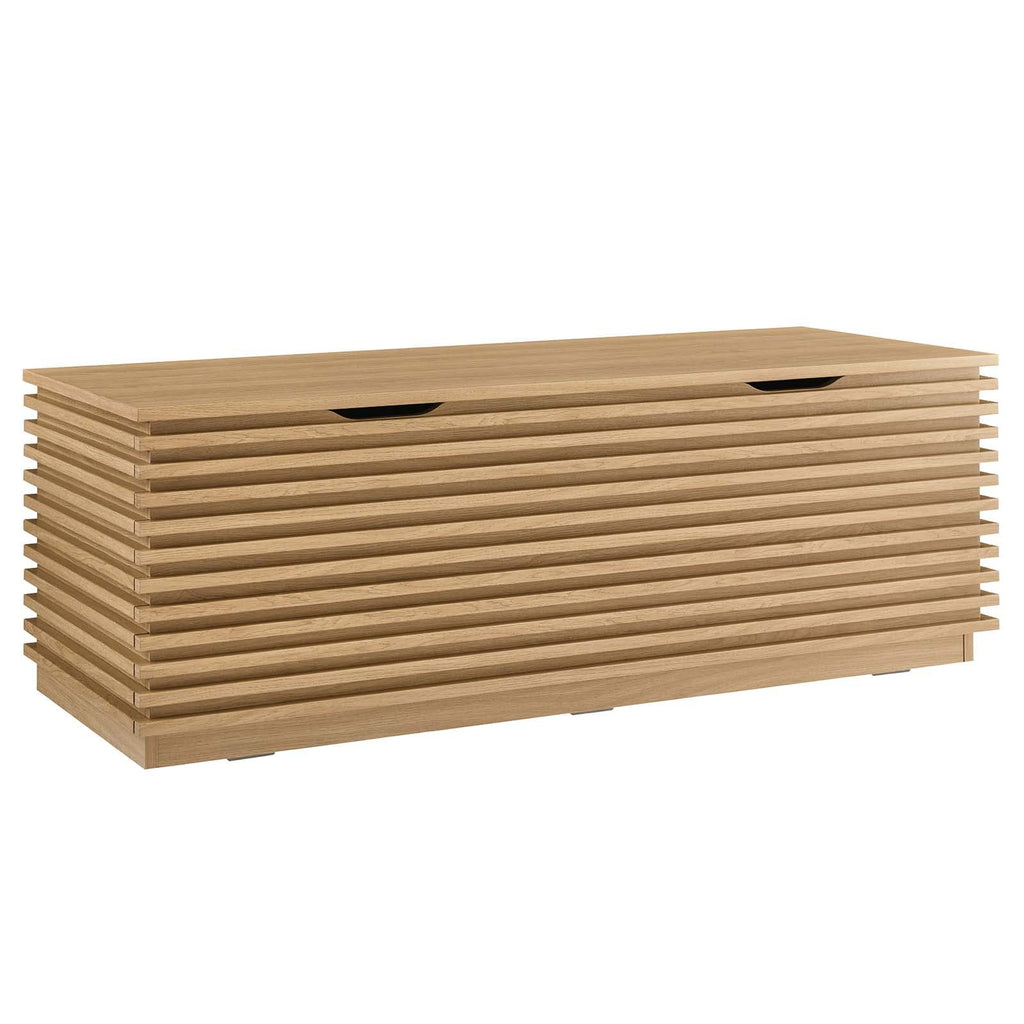 Oak Wood Grain Storage Bench B971