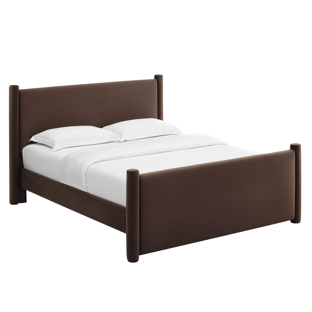 King Size Upholstered Platform Bed Frame with Headboard and Footboard Z5708