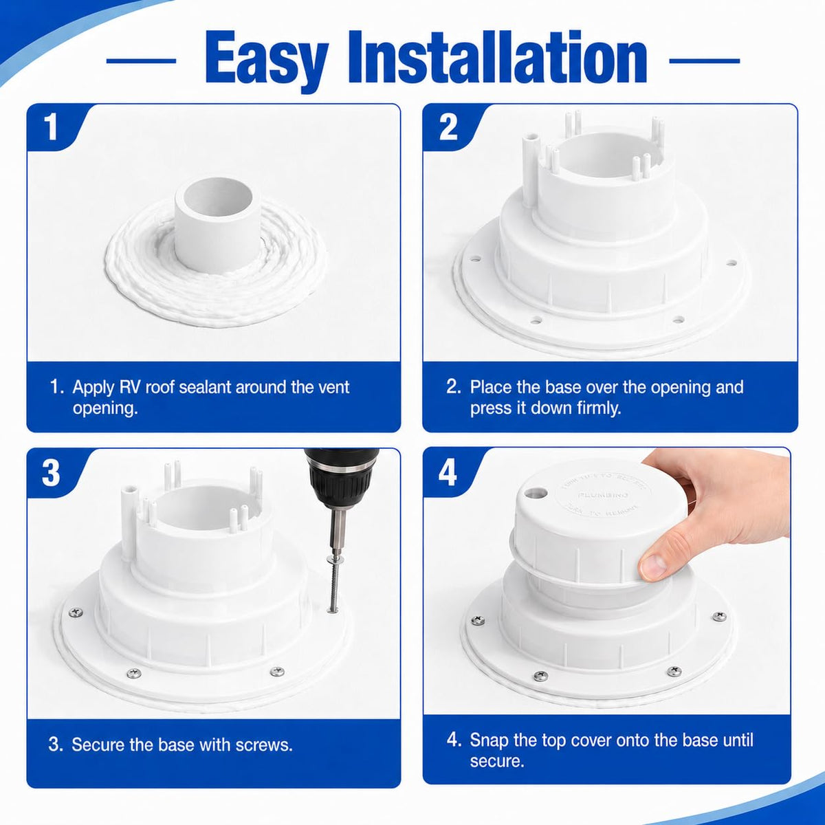 RV Plumbing Vent Caps 1 to 2 3/8" Pipe N5090