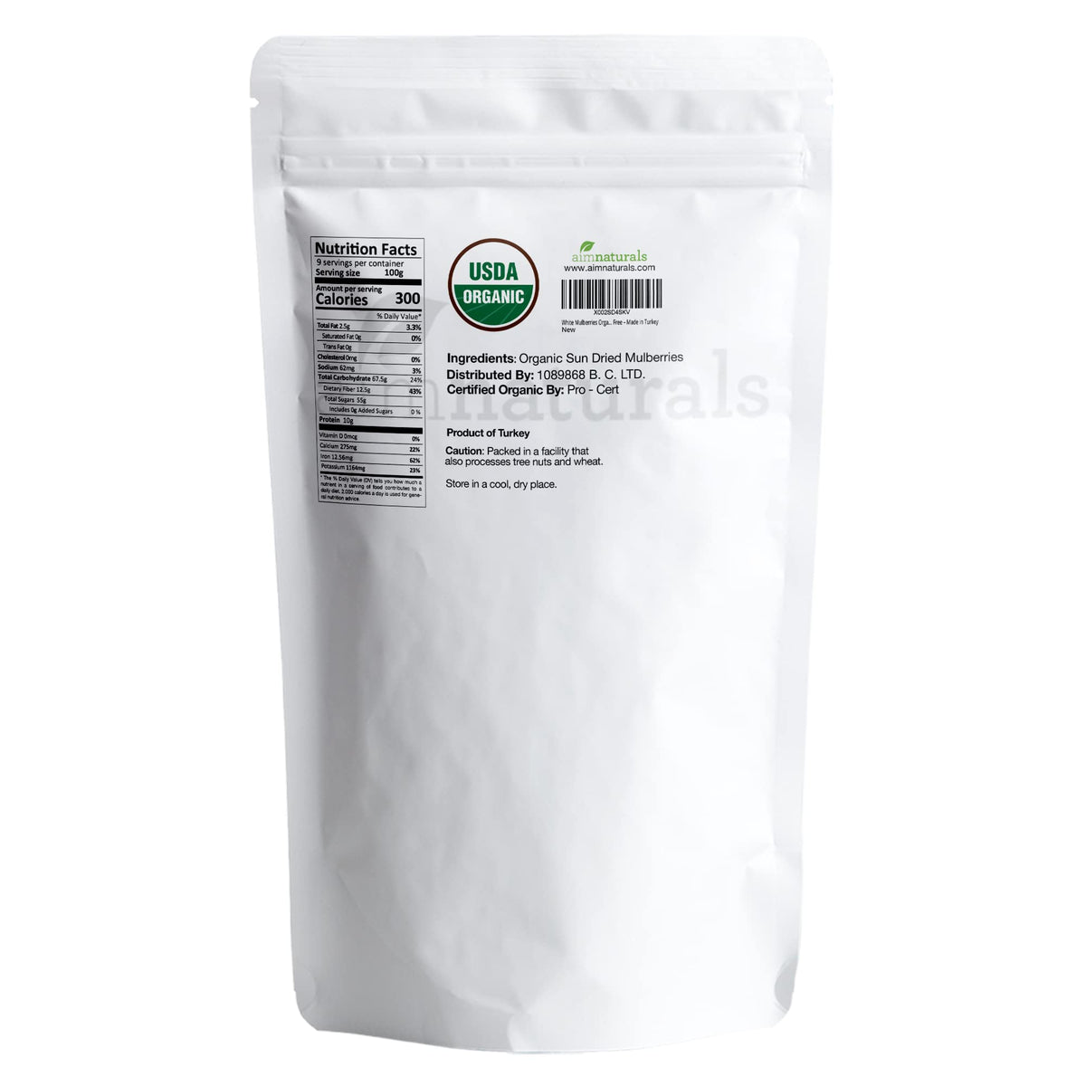 Dried White Mulberries 2 Lbs N3591