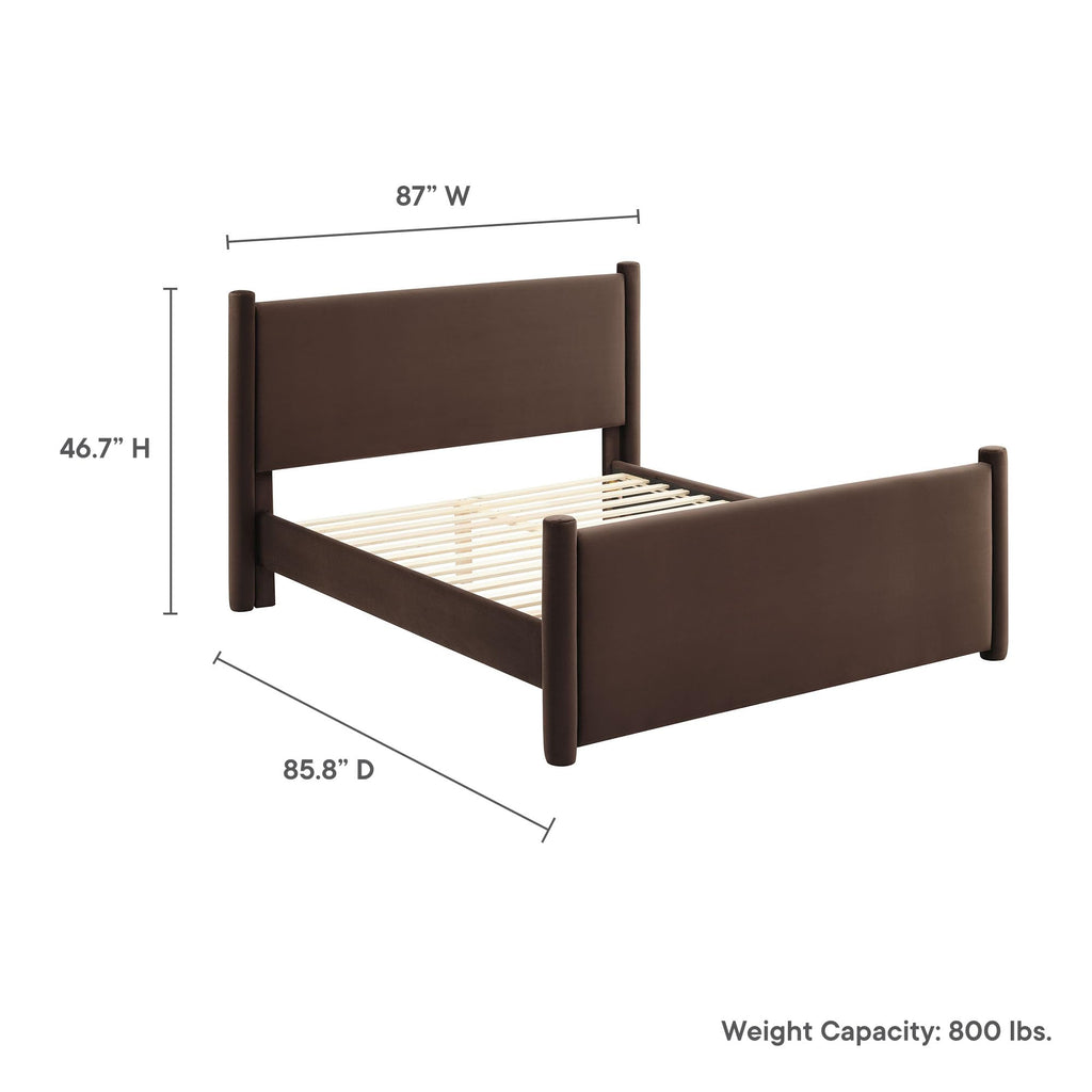 King Size Upholstered Platform Bed Frame with Headboard and Footboard Z5708