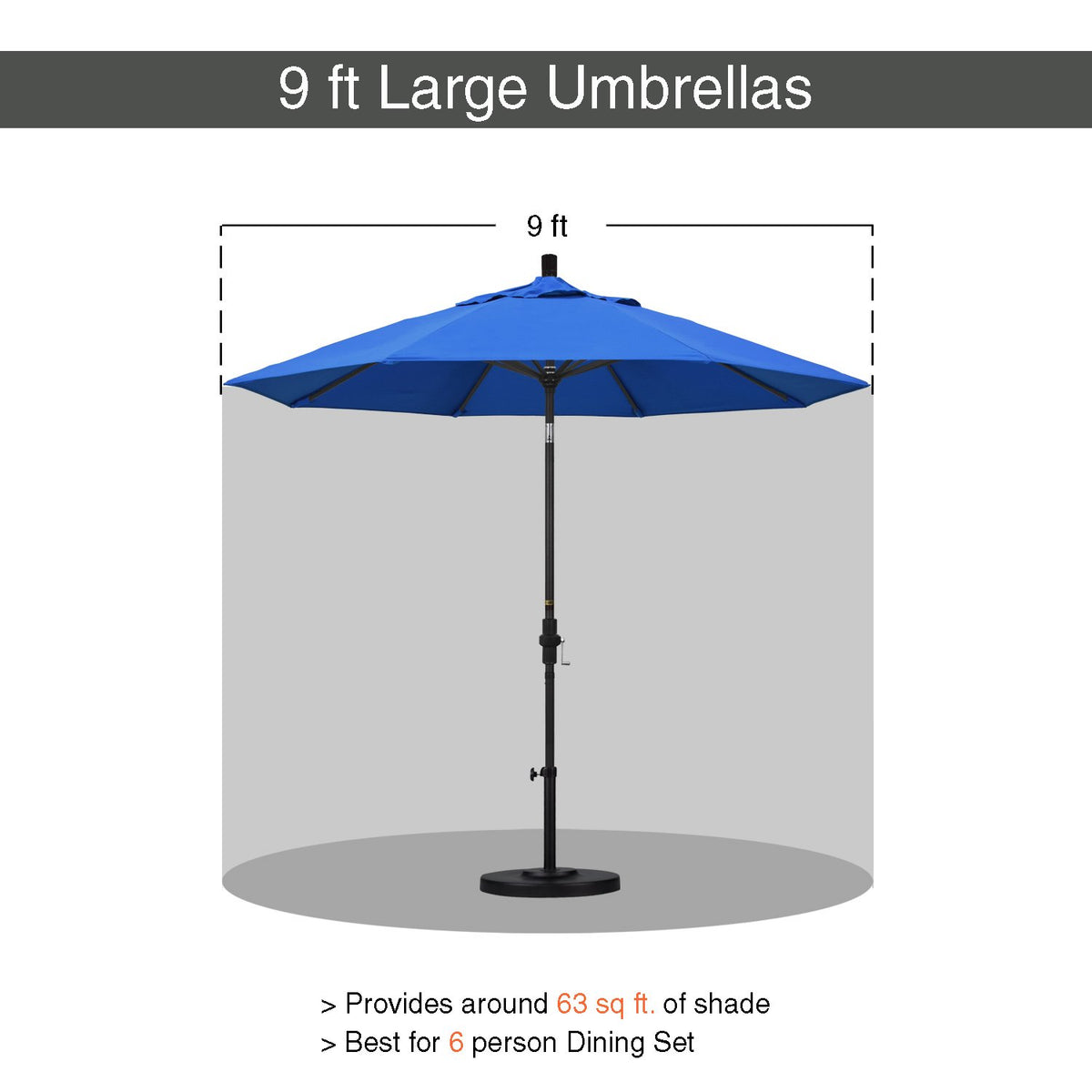 9' Round Aluminum Outdoor Patio Umbrella N143