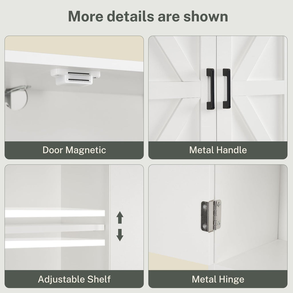 Over The Toilet Storage Cabinet with 4 Open Shelves and Adjustable Shelf, White W9637