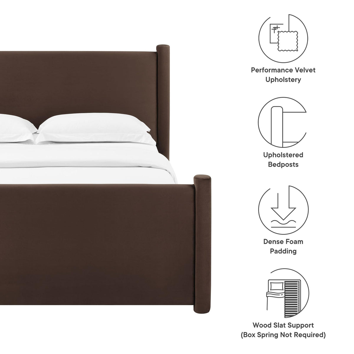 King Size Upholstered Platform Bed Frame with Headboard and Footboard Z5708