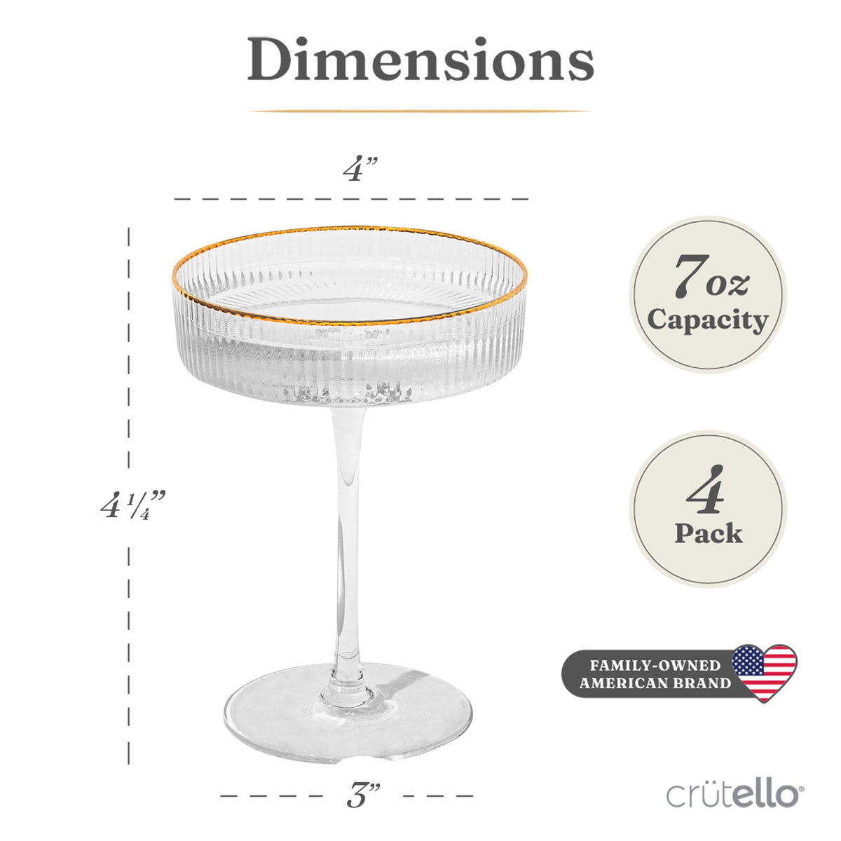 Champagne Coupe Glasses Set of 4 D752427