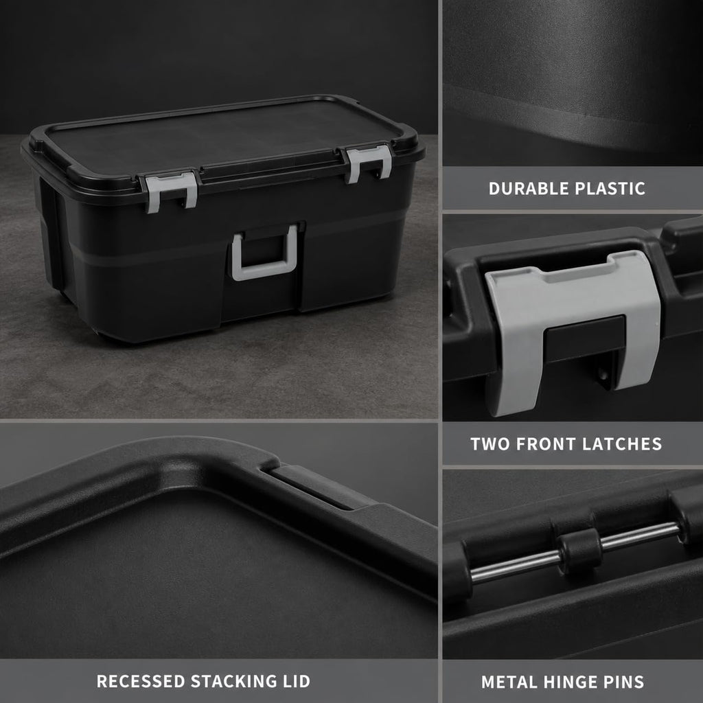 22 Gallon Wheeled Black Storage Trunk N746