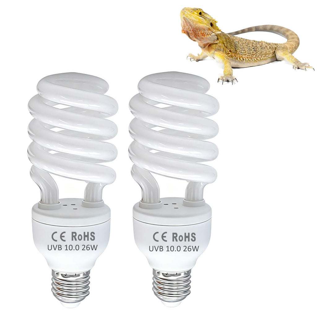 E26 Reptile UVB Light Bulb 26W 2-Pack J8283