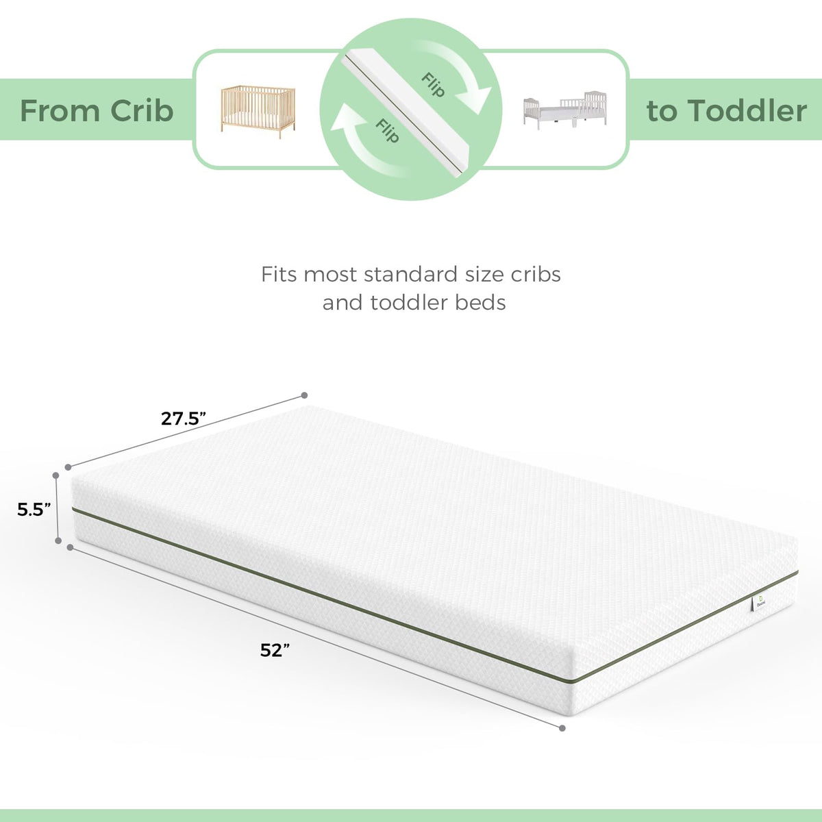 Dual-Sided Baby and Toddler Crib Mattress N339