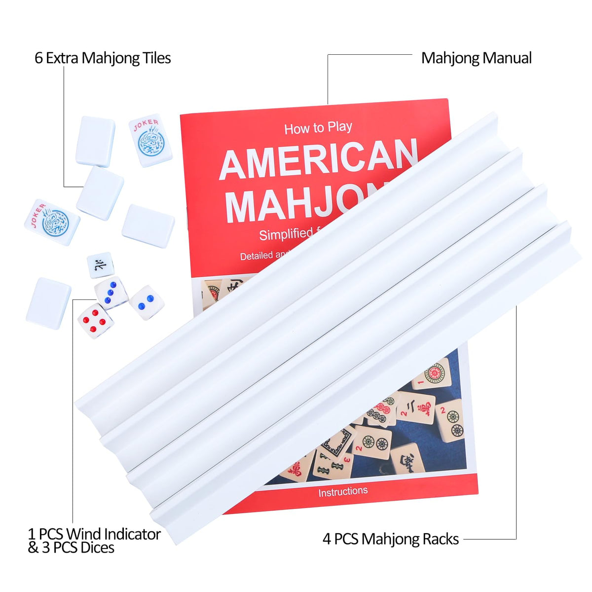 Mini Mahjong Set with 166 Blue Tiles, 4 Racks & Bag A826