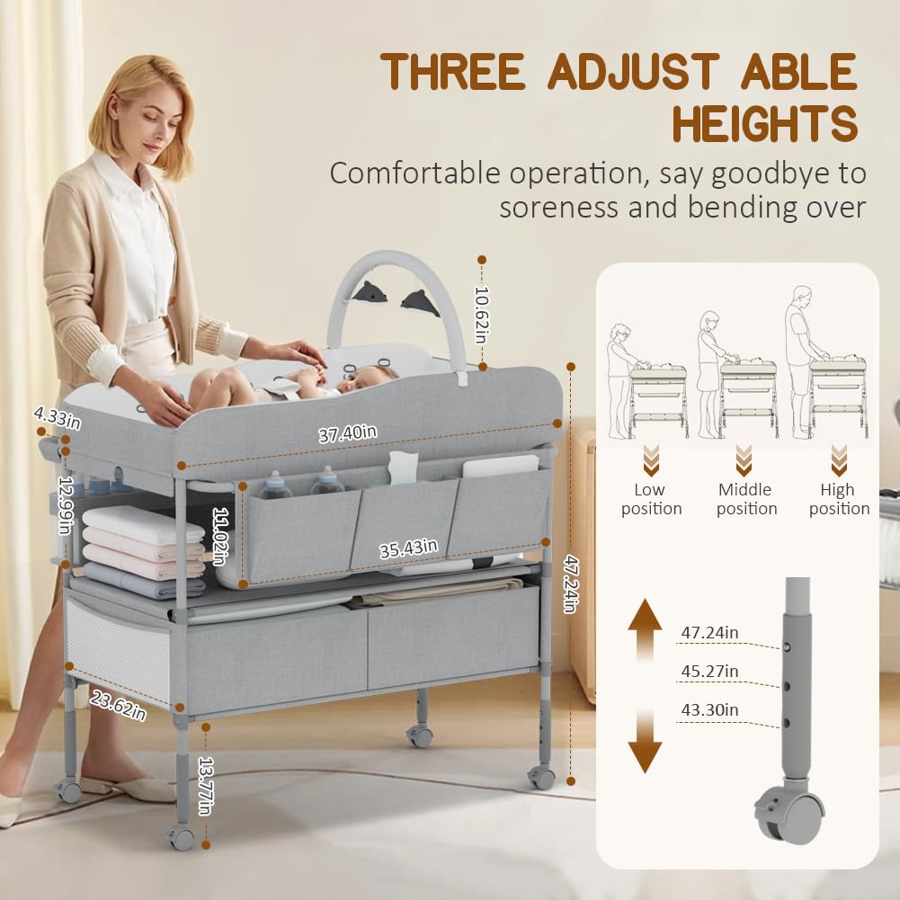 Portable Baby Changing Table with Storage Drawers O84114