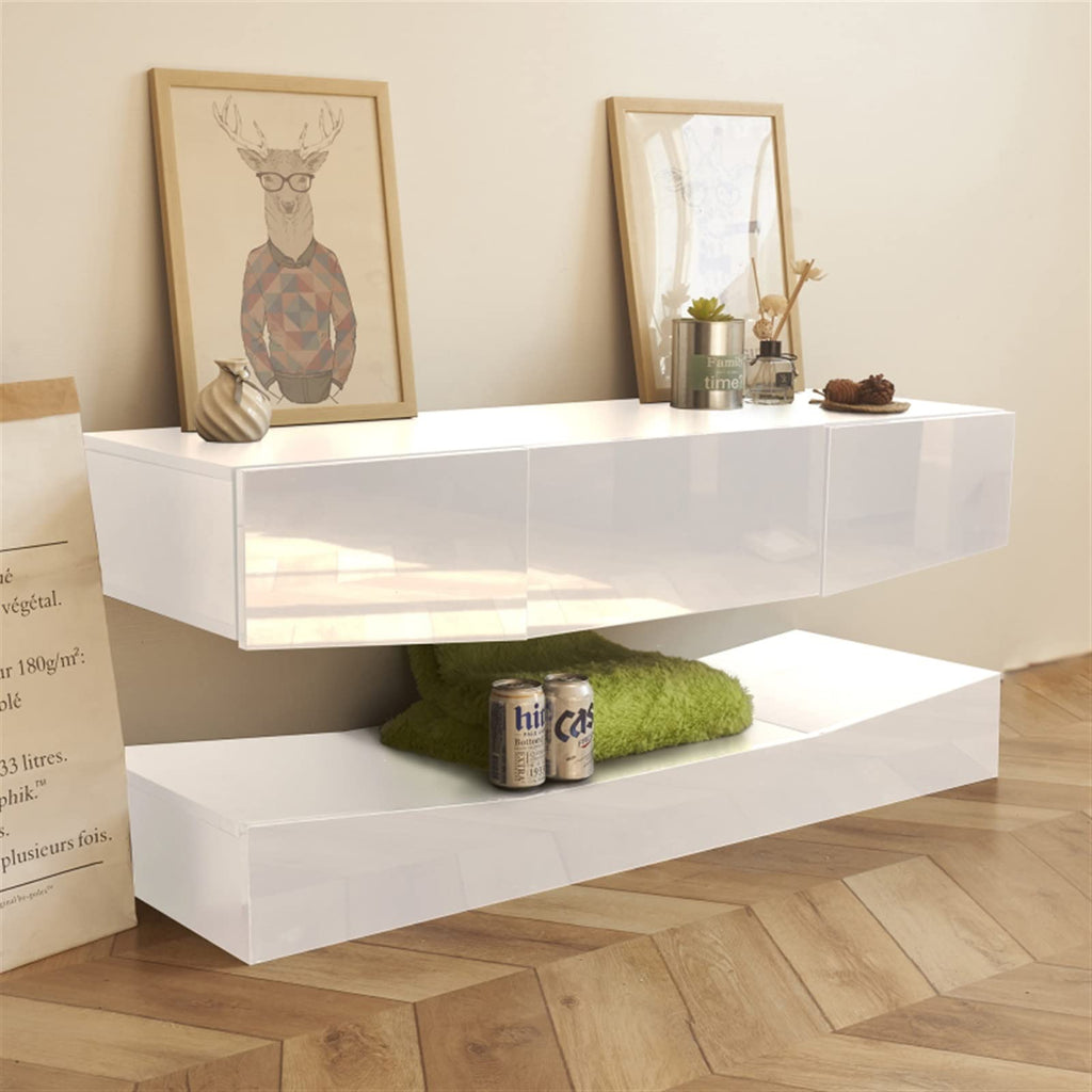 Black Floating TV Stand with 3 Drawers K705