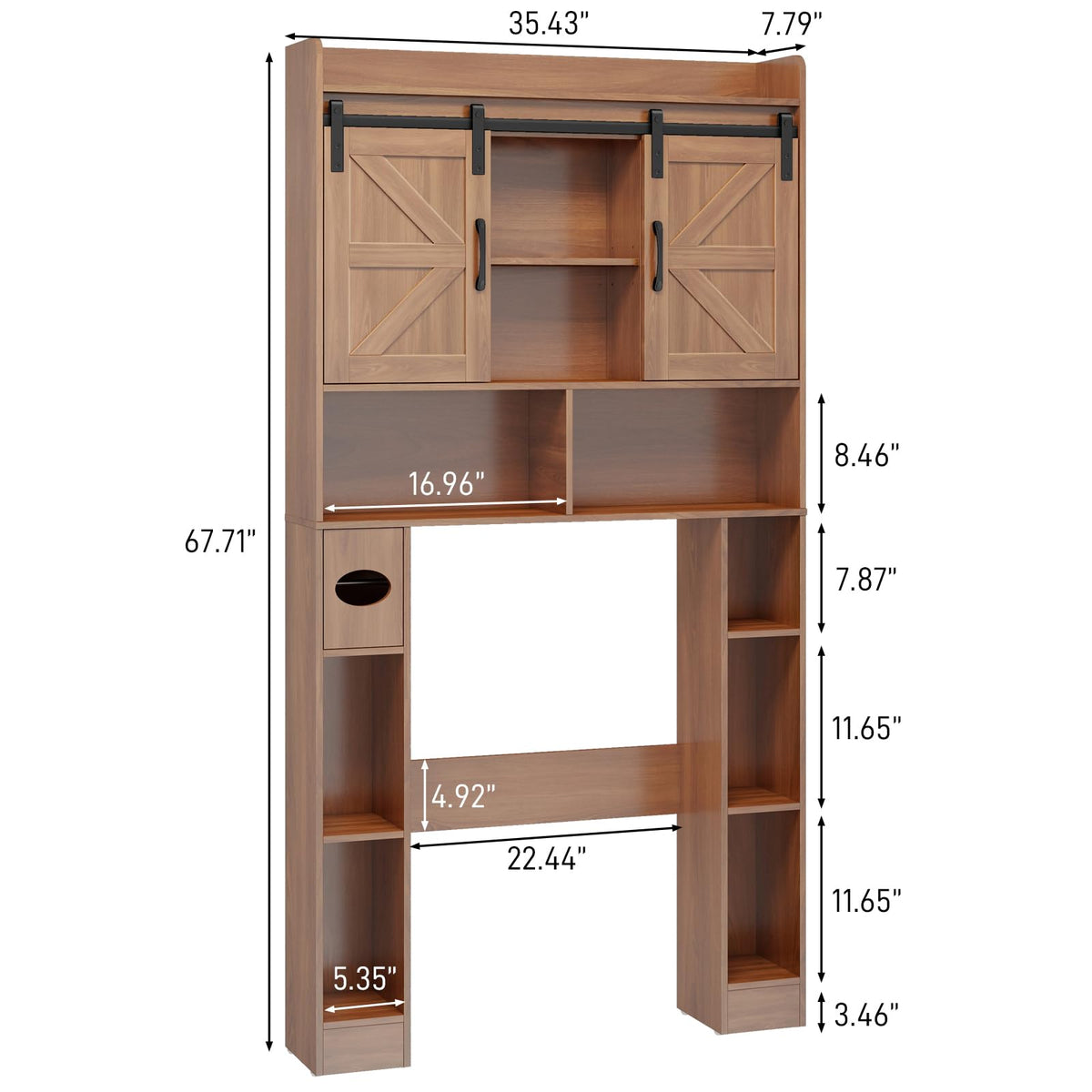 Over The Toilet Cabinet with Sliding Doors J869