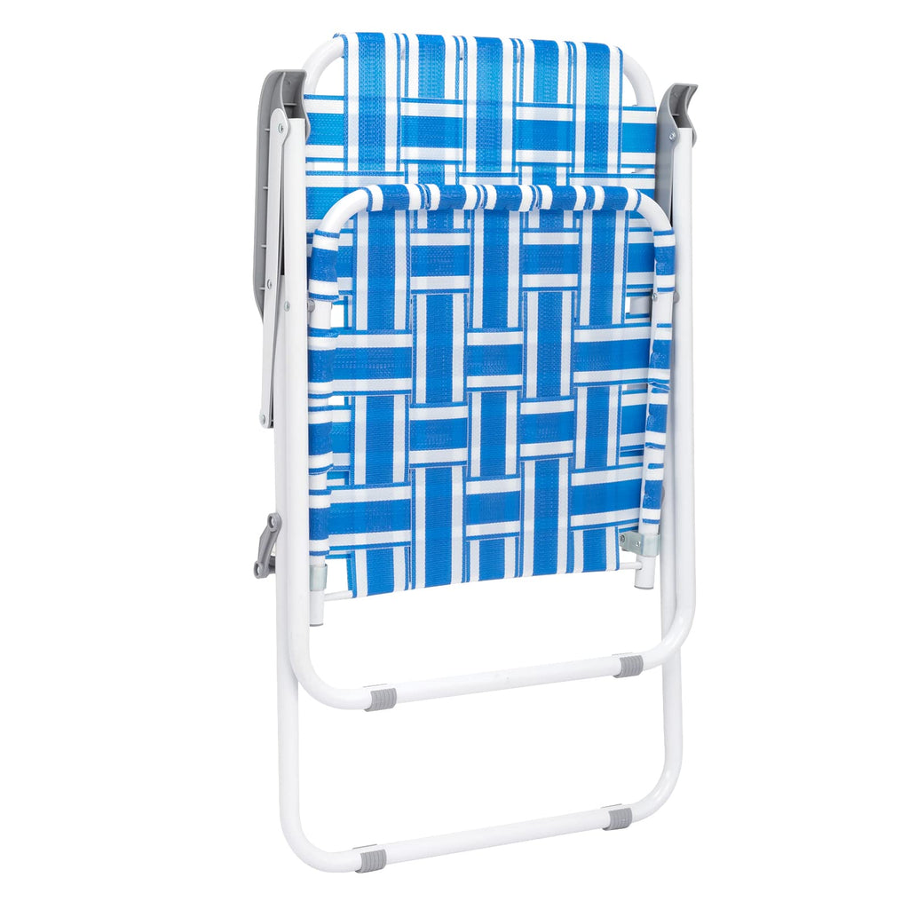Set of 2 Blue Webbed Folding Patio Chair P85212