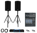 15" Powered PA Speaker Pair with 8 Mixer D648526