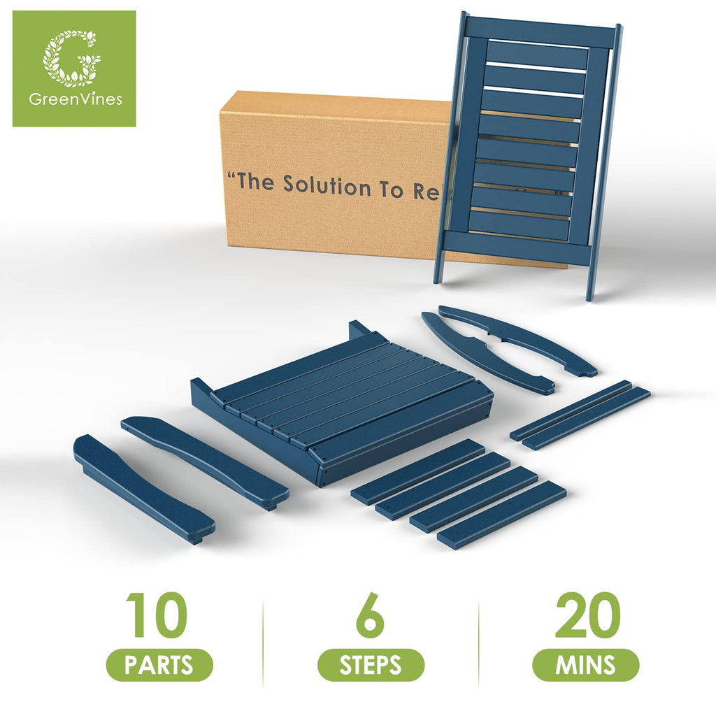 Oversized Outdoor Rocking Chairs Set of 2 Blue J6561