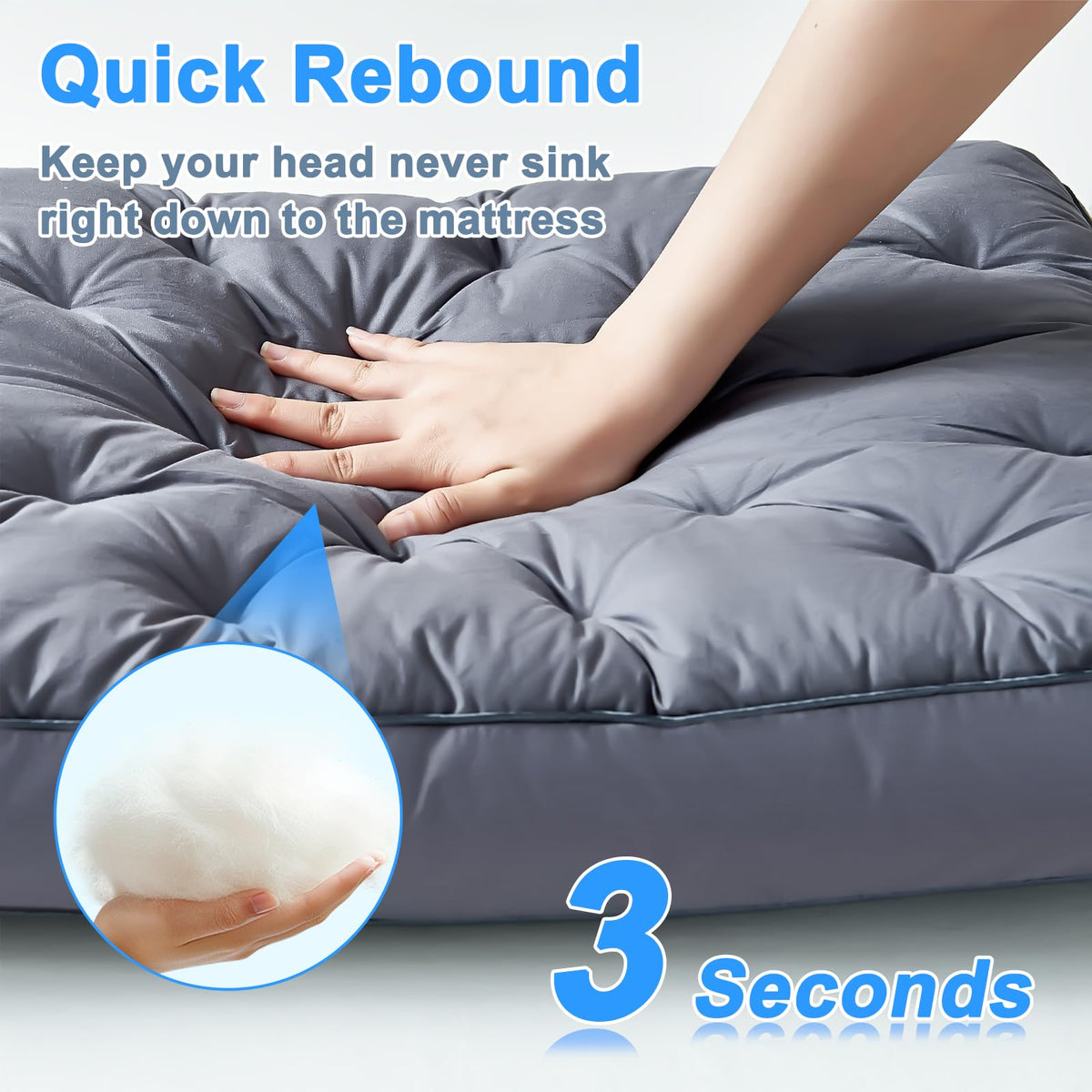 King Size Set of 2 Cotton Bed Pillow D7466