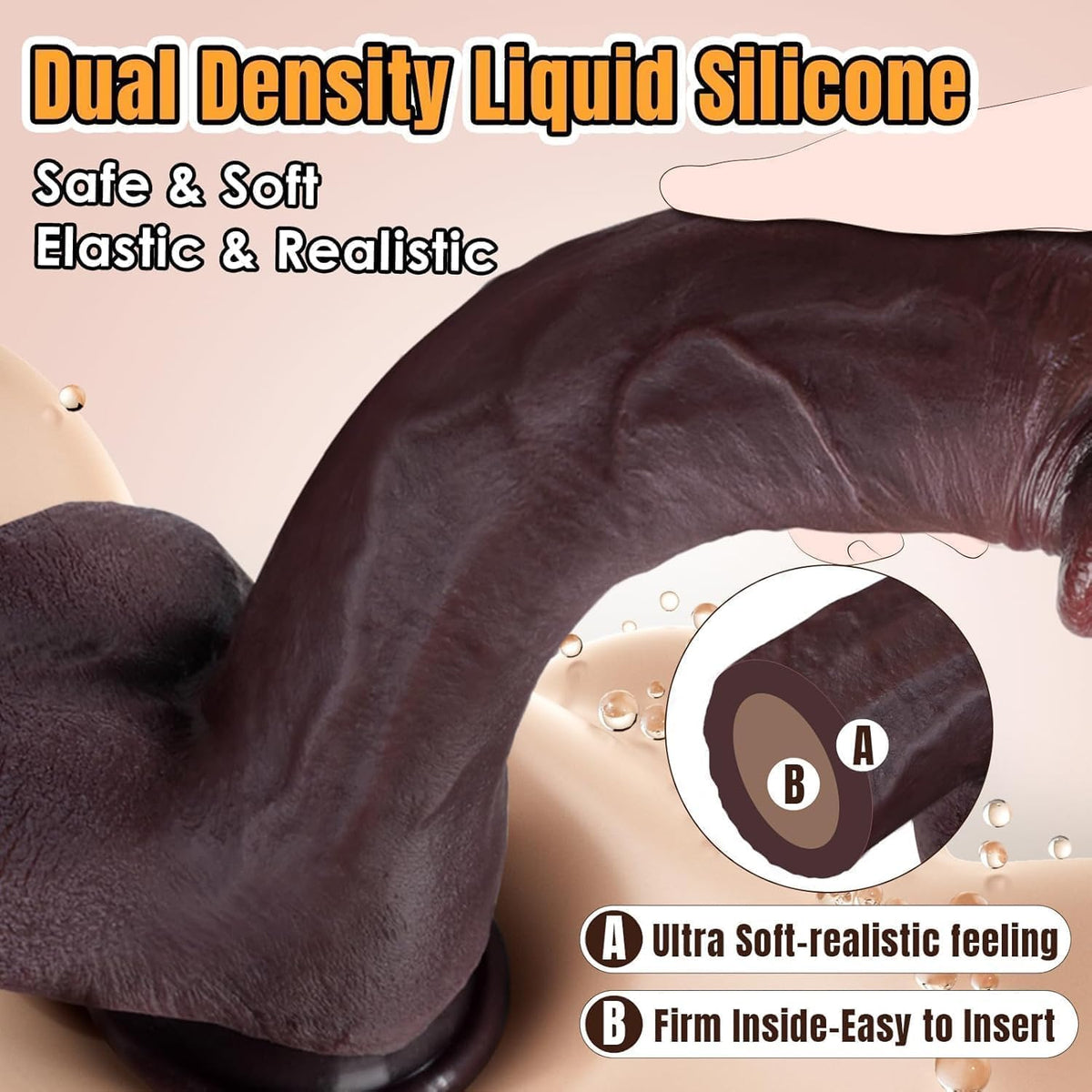 11 Inch Realistic Silicone Dildo with Suction Cup G11006