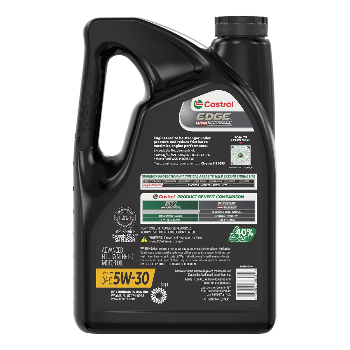5W-30 Full Synthetic Motor Oil, 5 Quarts E85266