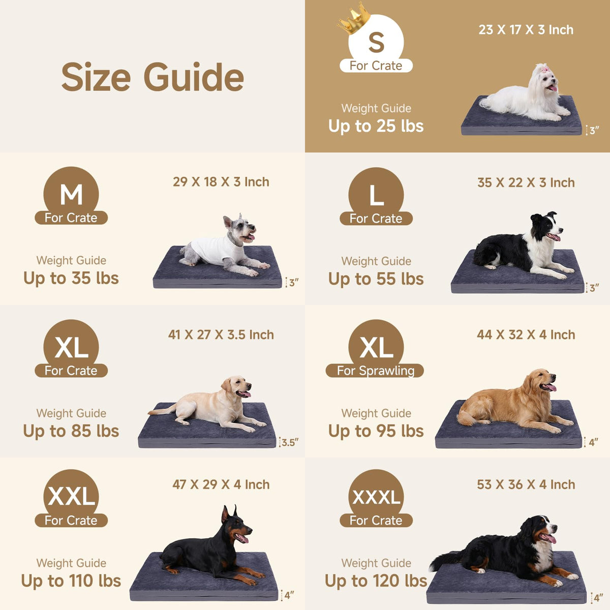 Waterproof Washable Reversible Dog Crate Bed Pad K612