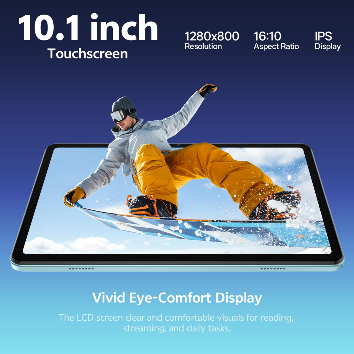 Android Tablet 10 Inch 20GB RAM 32GB Storage Blue T146