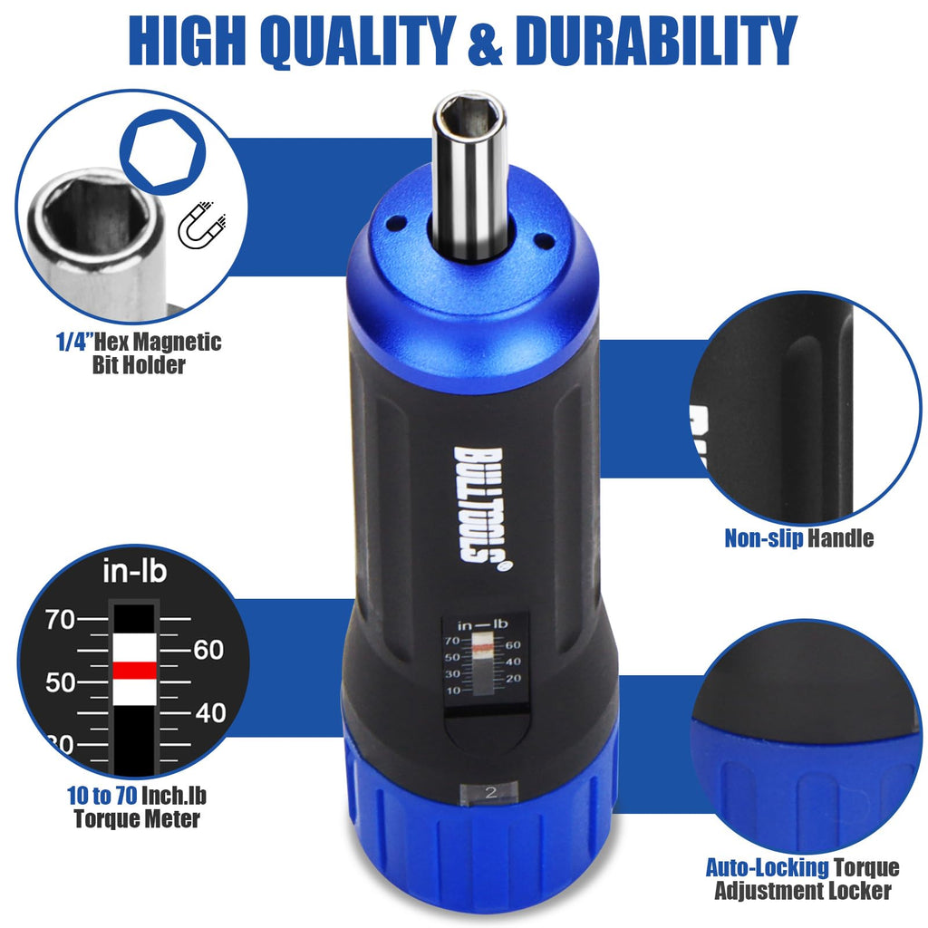 Torque Screwdriver Wrench Set, 10 to 70 Inch Pounds Y697