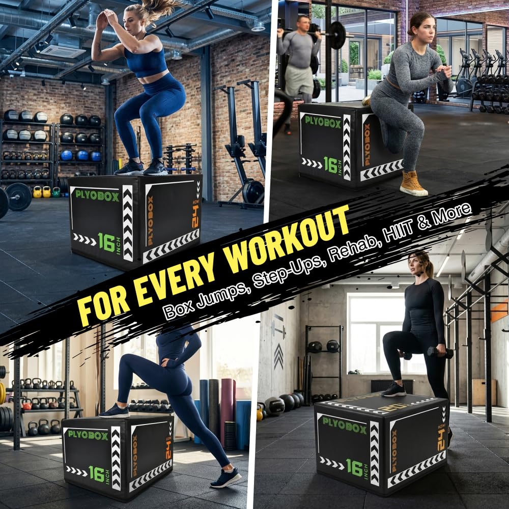 3-in-1 Non-Slip Foam Plyometric Jump Box W417427