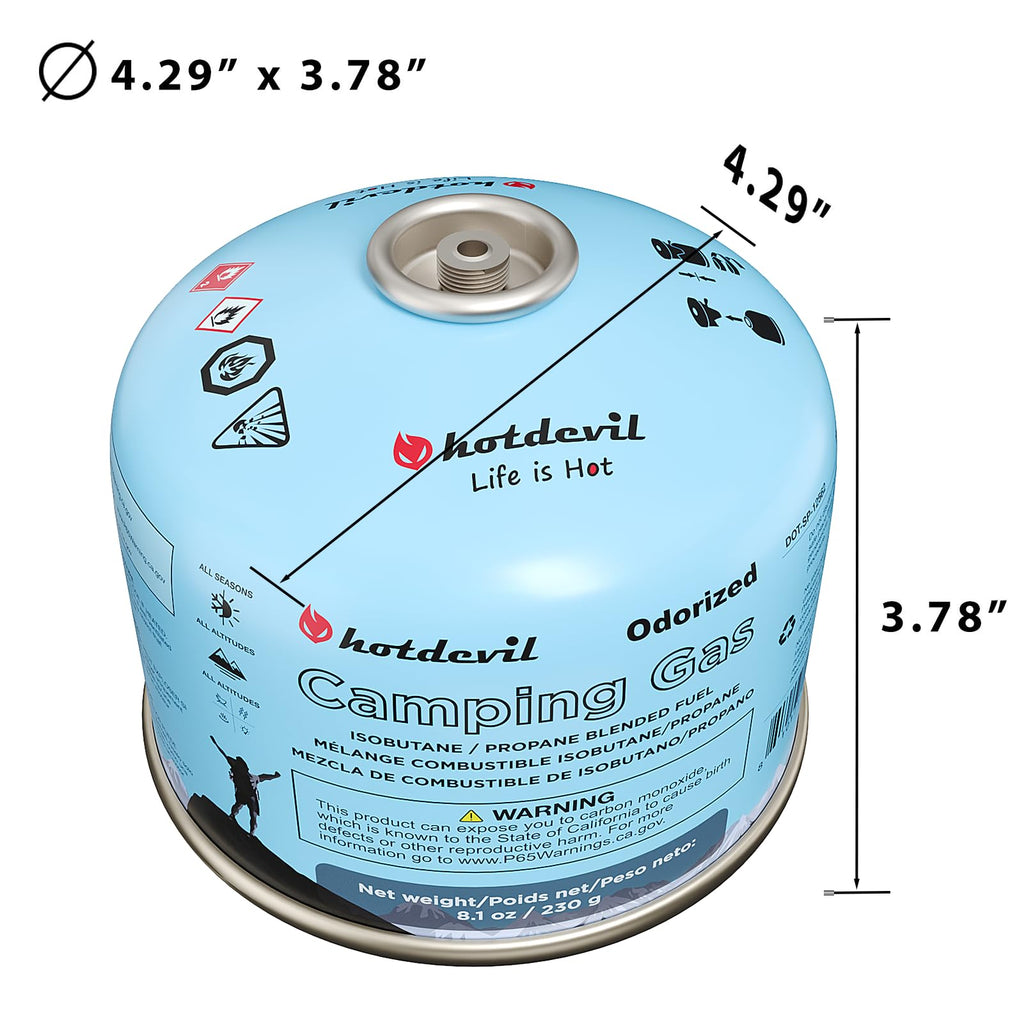 Isobutane Fuel Canister 230 Gram Camping Stove Fuel 8.1oz 4 packs U26071