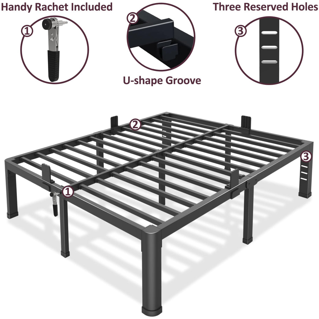 18 inch Queen Metal Platform Bed Frame R675
