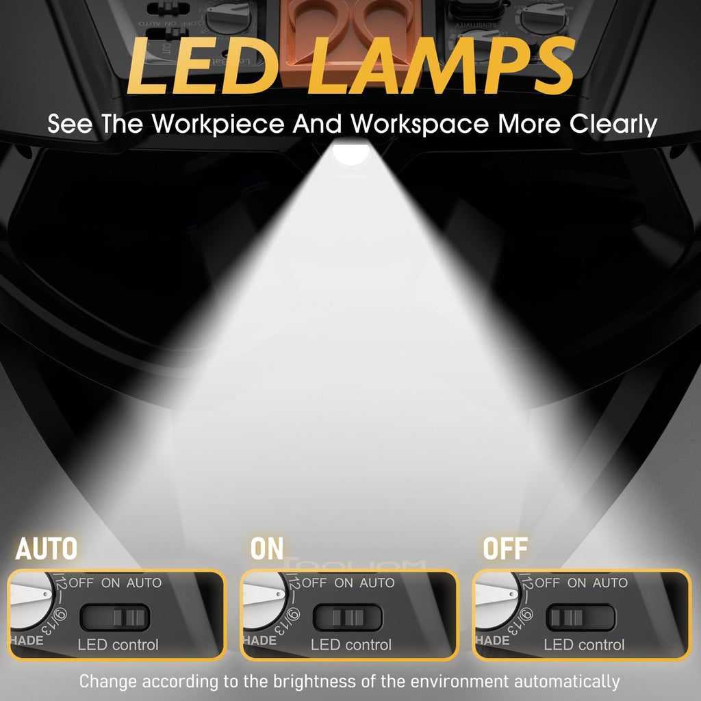 Auto-Darkening Welding Goggles with LED Light A45745