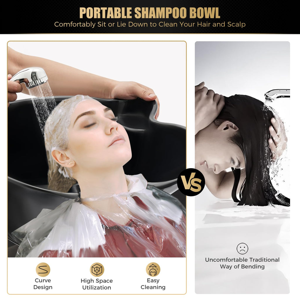 Portable Plastic Shampoo Unit with 2 Water Buckets Y97141