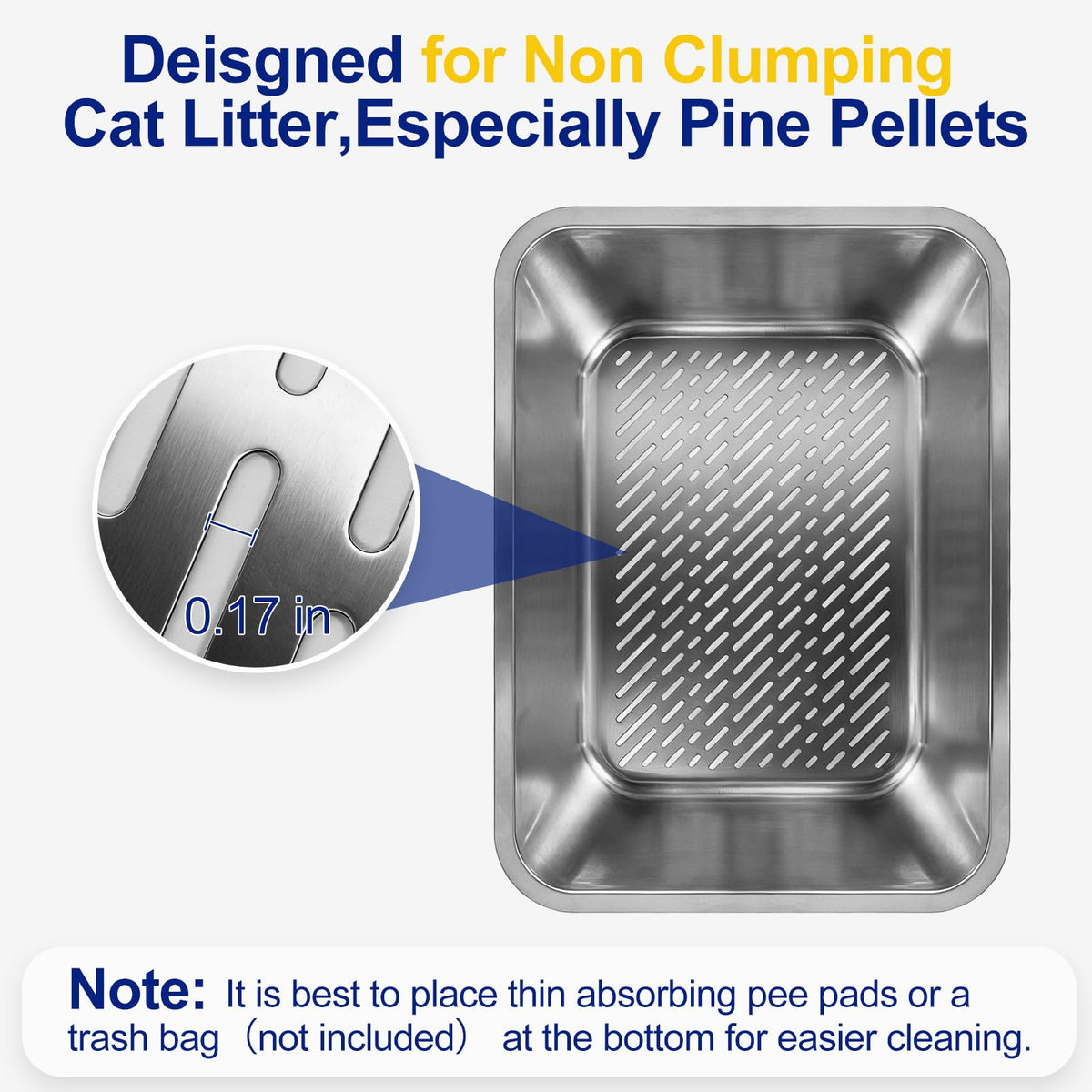 Stainless Steel Sifting Litter Box with Sifter O812877