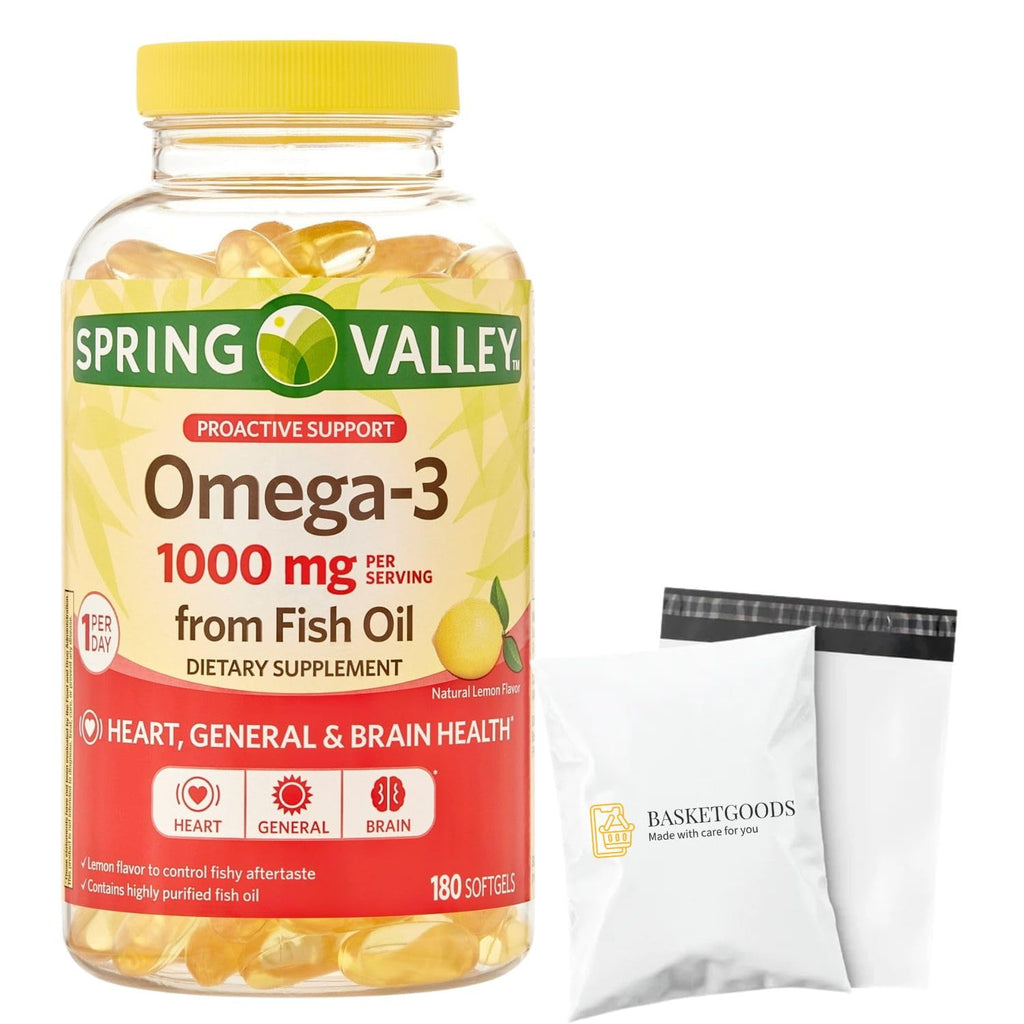 Omega-3 Fish Oil Soft Gels 1000 mg 180 Count Dietary Supplement Q727