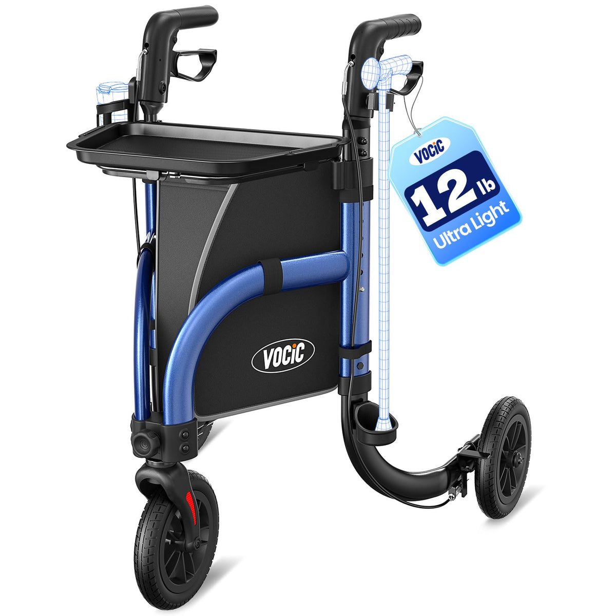 3 Wheel Walkers with Tray K153